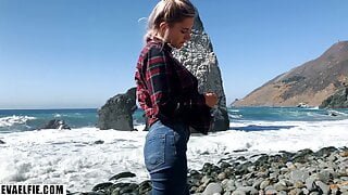 Russian Teen Girl Swallows Cum On Californian Public Beach
